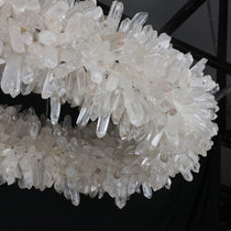 Cervine Quartz Stone Oval Clear Geode Quartz Crystal Chandelier 47"