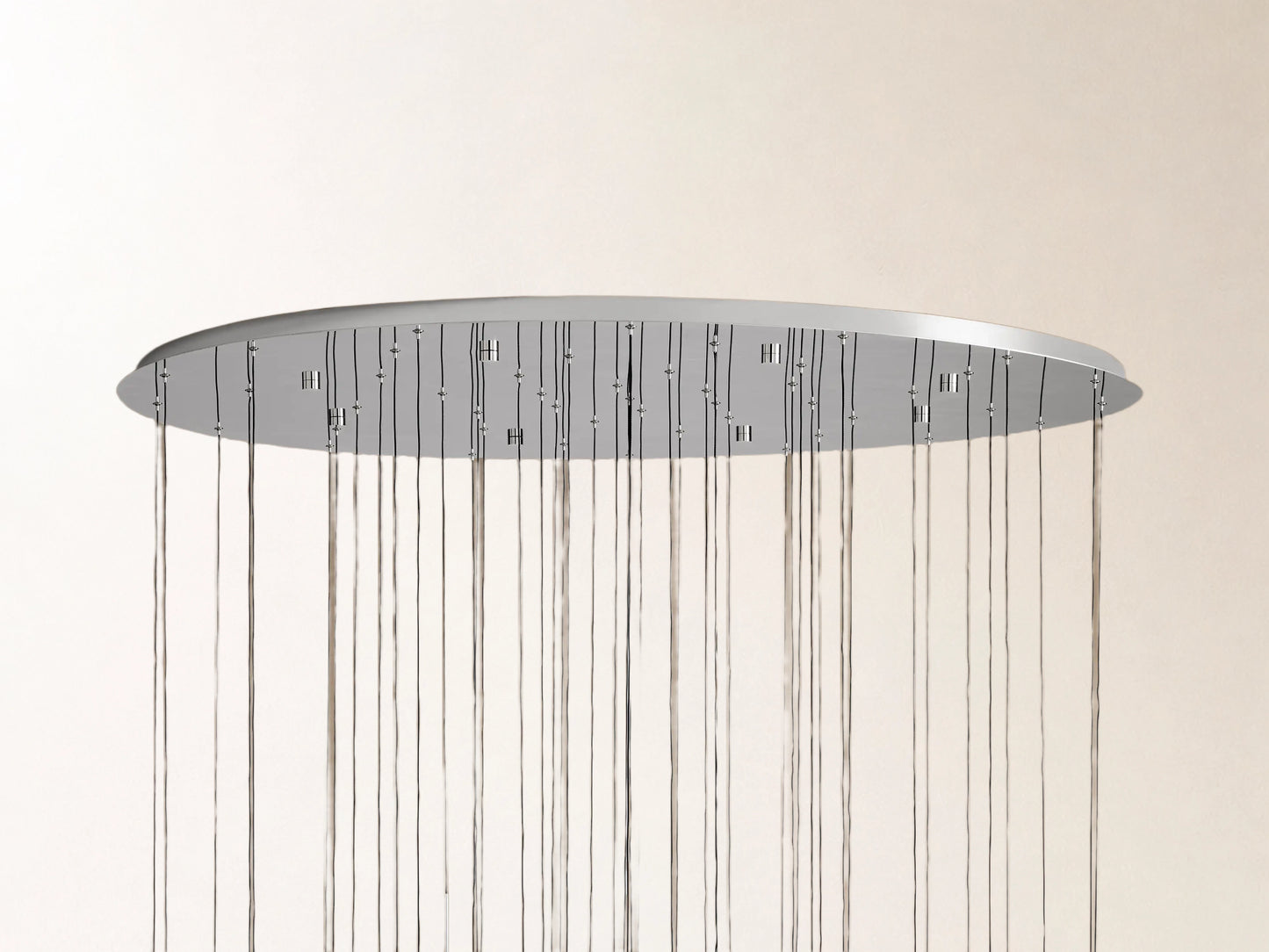 Soltaire Round Chandelier in Nickel