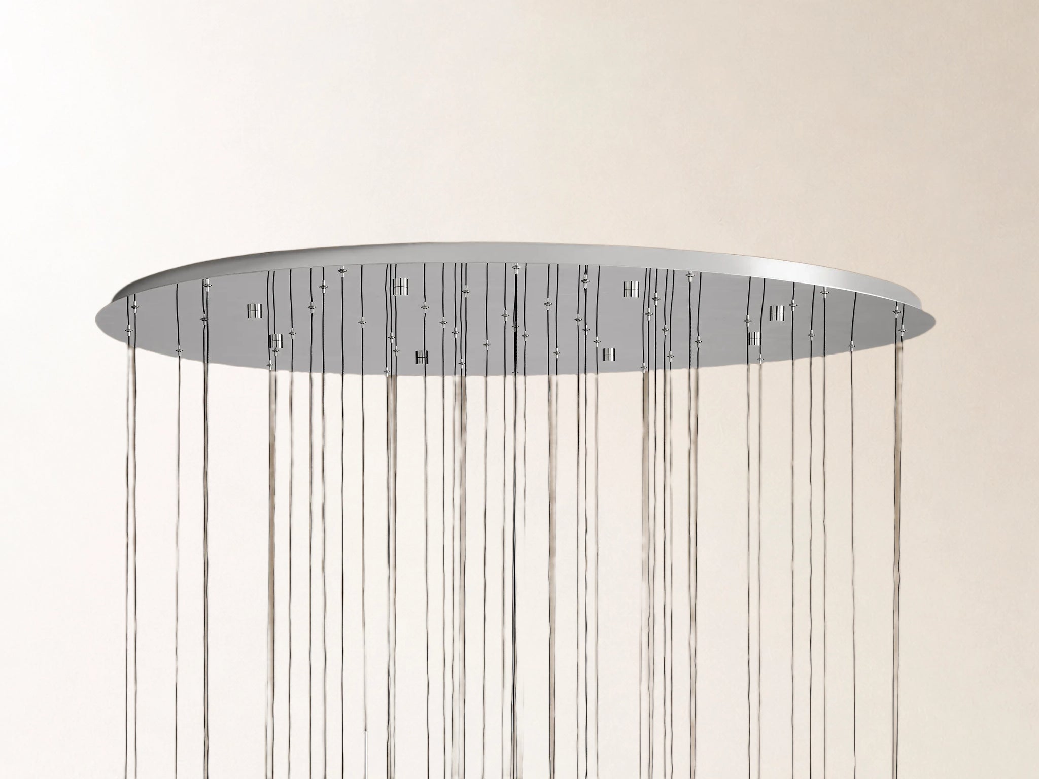 Soltaire Round Chandelier in Nickel