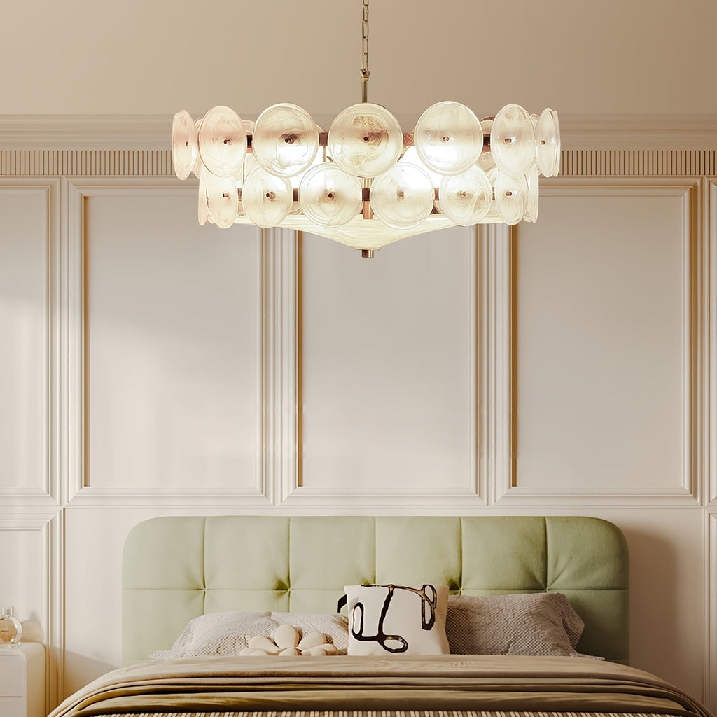 Solaris Disc Murano Glass Chandelier