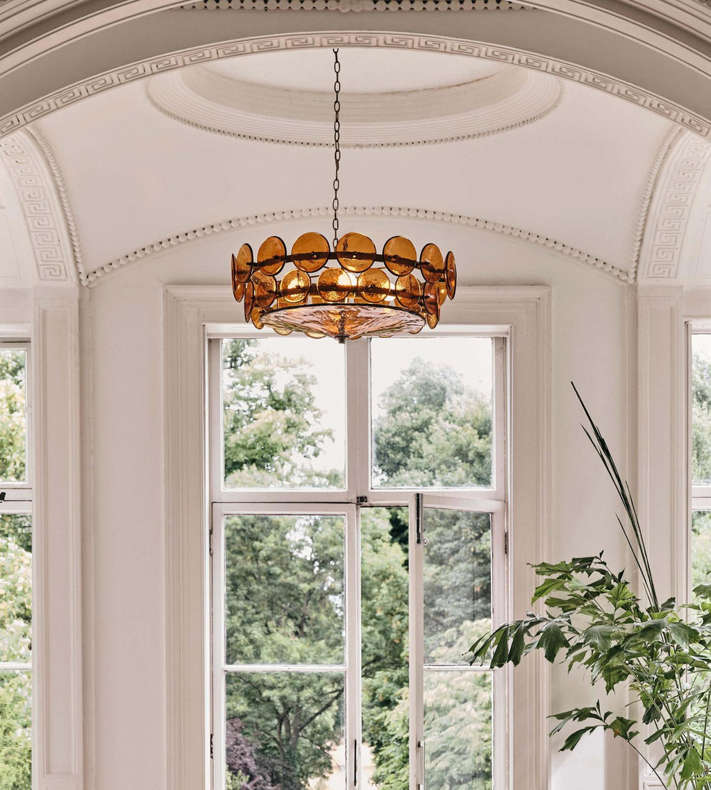 Solaris Disc Murano Glass Chandelier