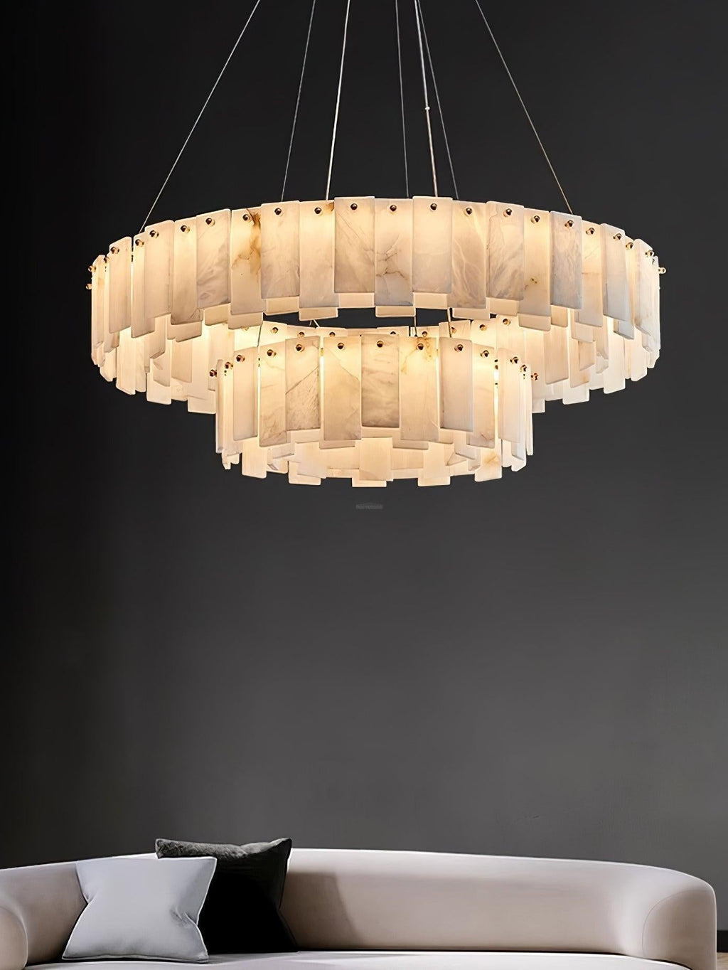 Halos Alabaster Round/Square Chandelier