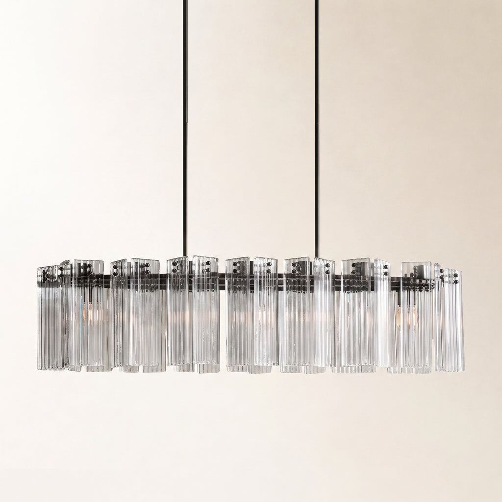 Delsie Oval Art Glass Chandelier 51" 63" 72"