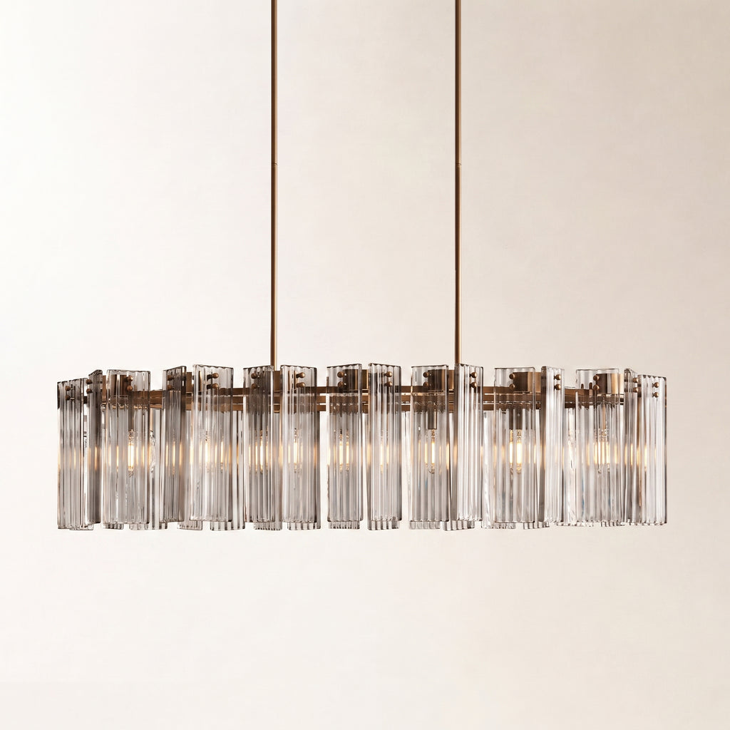 Delsie Oval Art Glass Chandelier 51" 63" 72"
