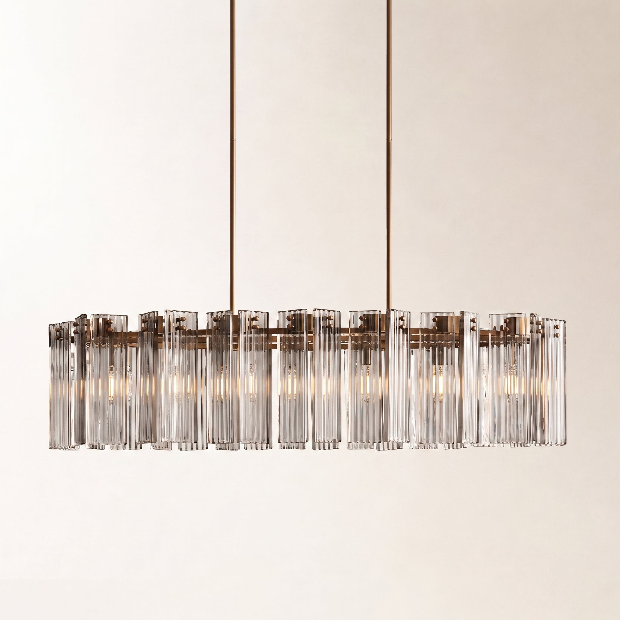 Delsie Oval Art Glass Chandelier 51" 63" 72"