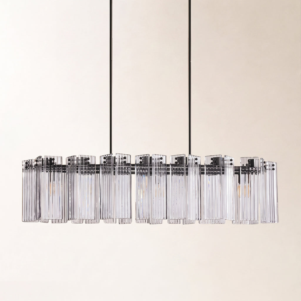 Delsie Oval Art Glass Chandelier 51" 63" 72"