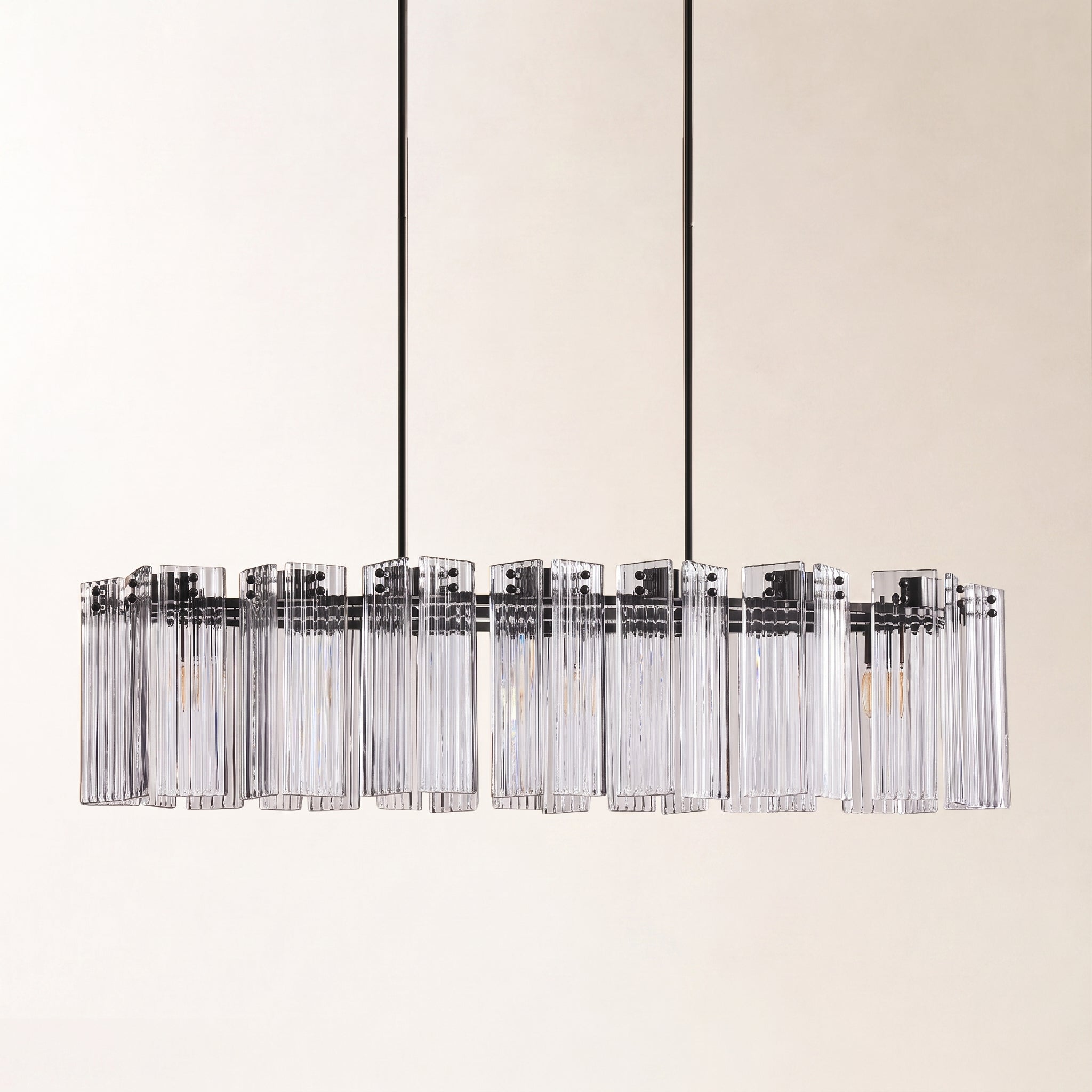 Delsie Oval Art Glass Chandelier 51" 63" 72"