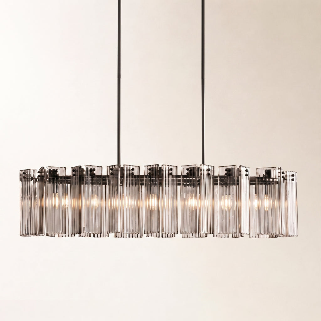 Delsie Oval Art Glass Chandelier 51" 63" 72"