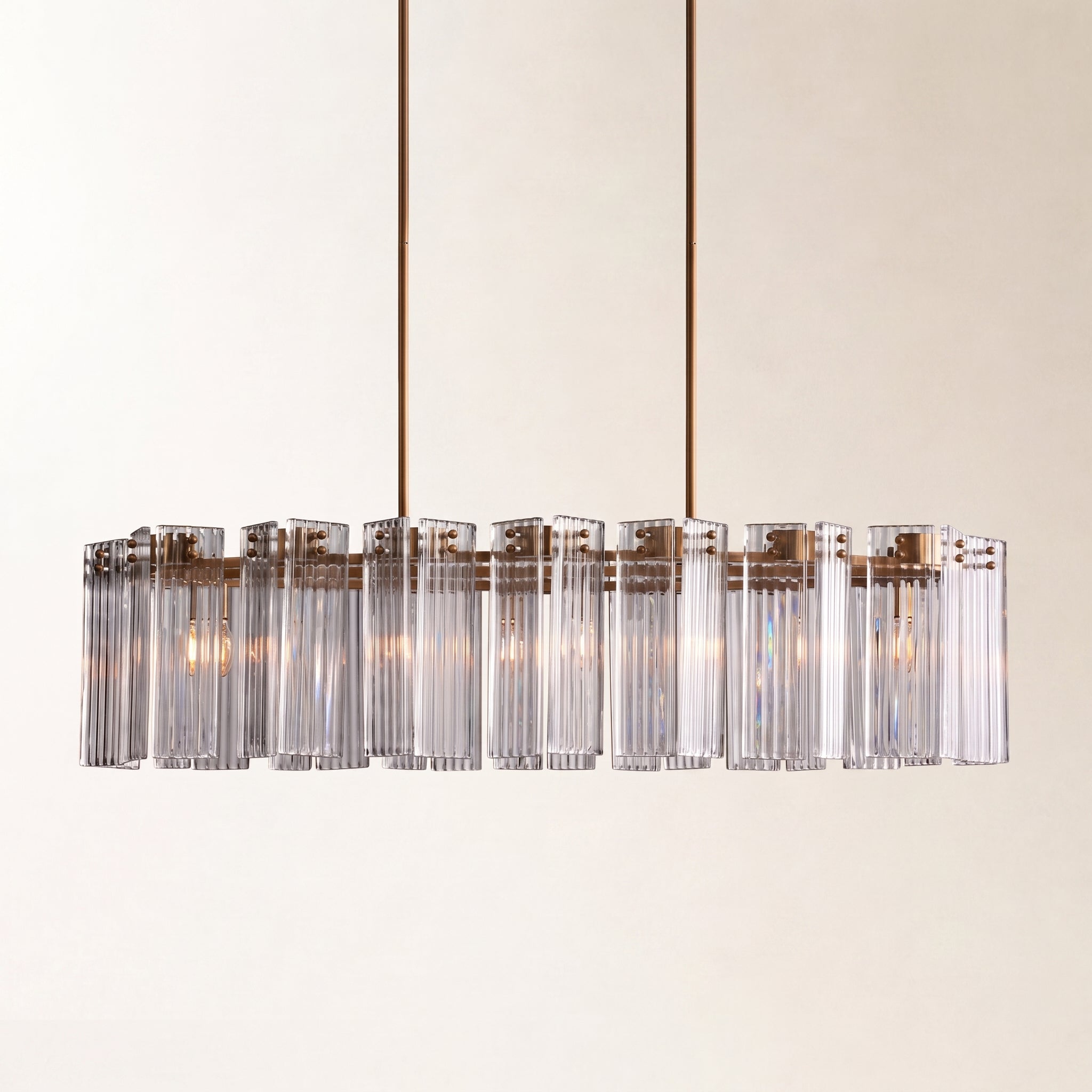 Delsie Oval Art Glass Chandelier 51" 63" 72"