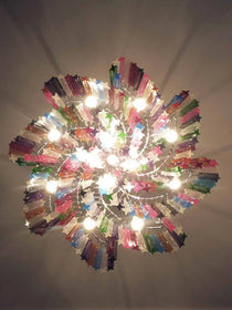 Murano Glass Chandelier – 200 prisms – Multicolored