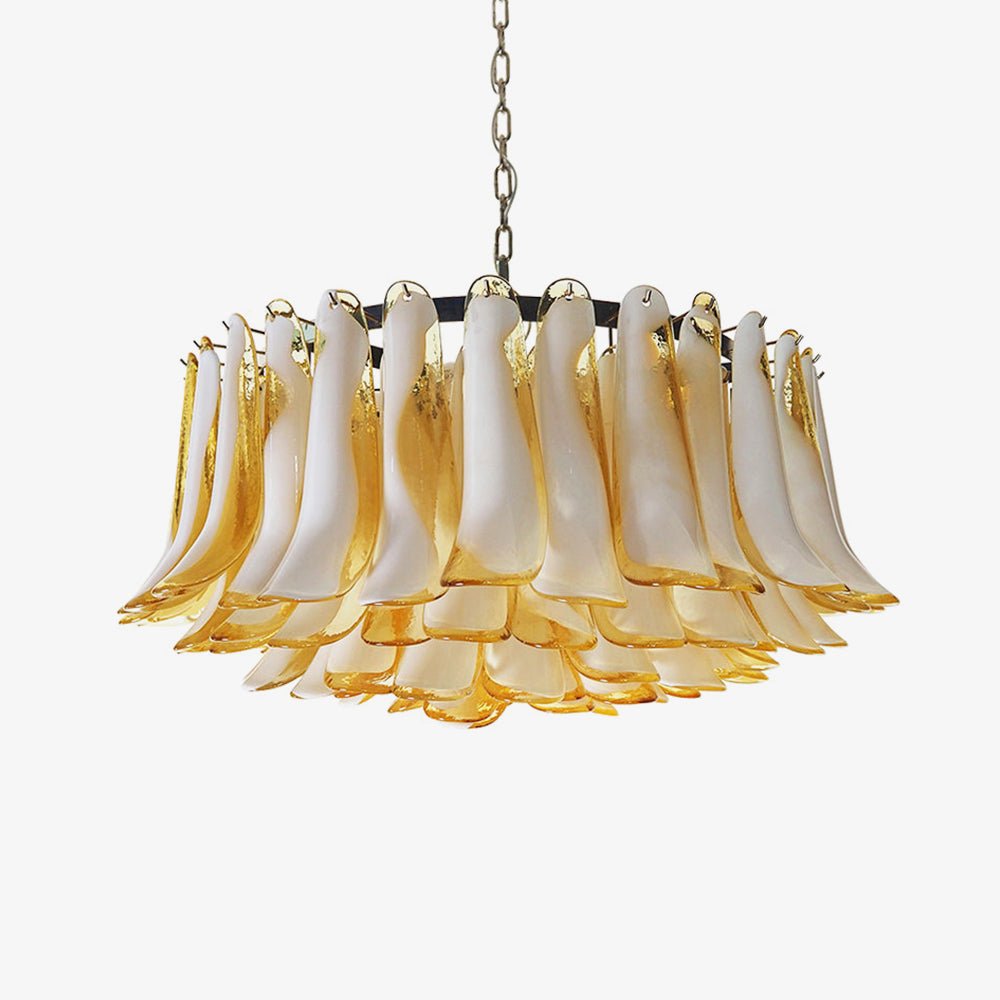Designer Petal Amber Murano Glass Chandelier - CasaraHouse Main image