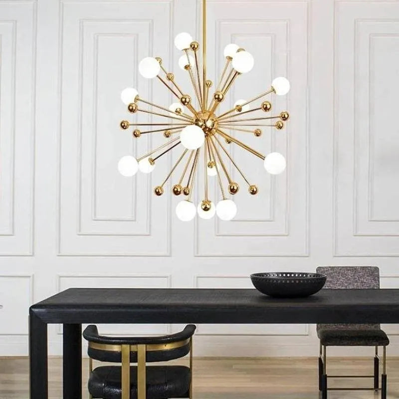 CAMILA GOLD AND WHITE  CHANDELIER D 40"