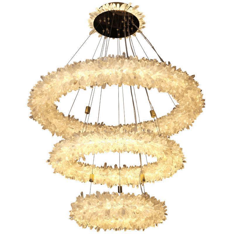 Derek Modern Rock Quartz Crystal Cluster Halo Chandelier Main image