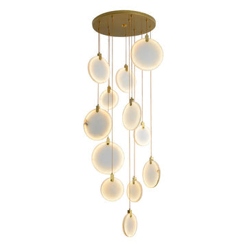 Queenie Alabaster Drop Long Round Chandelier