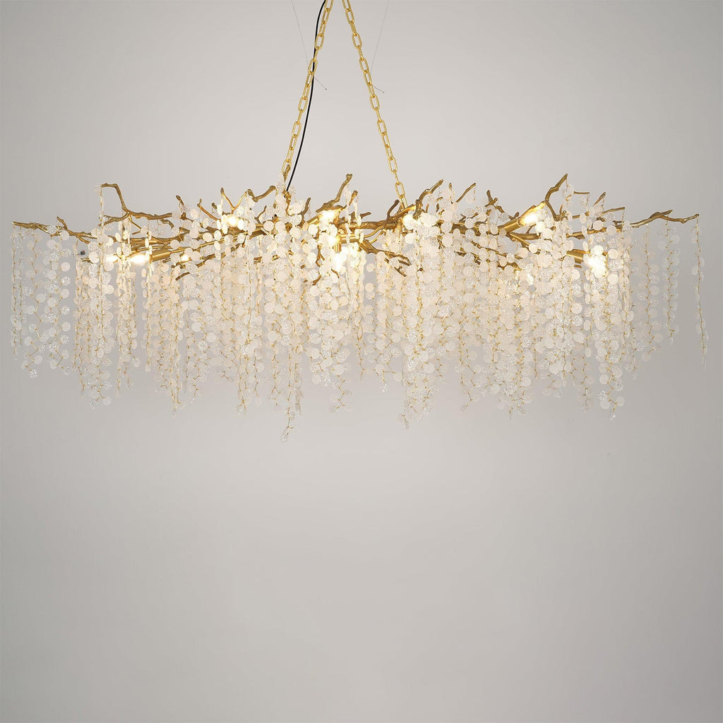 Shiro Branch Clear Crystal Brass Chandelier