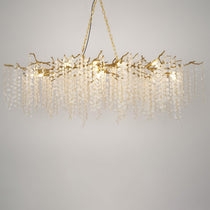 Shiro Branch Clear Crystal Brass Chandelier