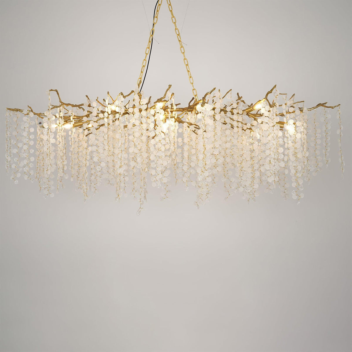 Shiro Branch Clear Crystal Brass Chandelier