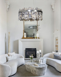 Modern LED Marble Round Chandelier 24" 32"