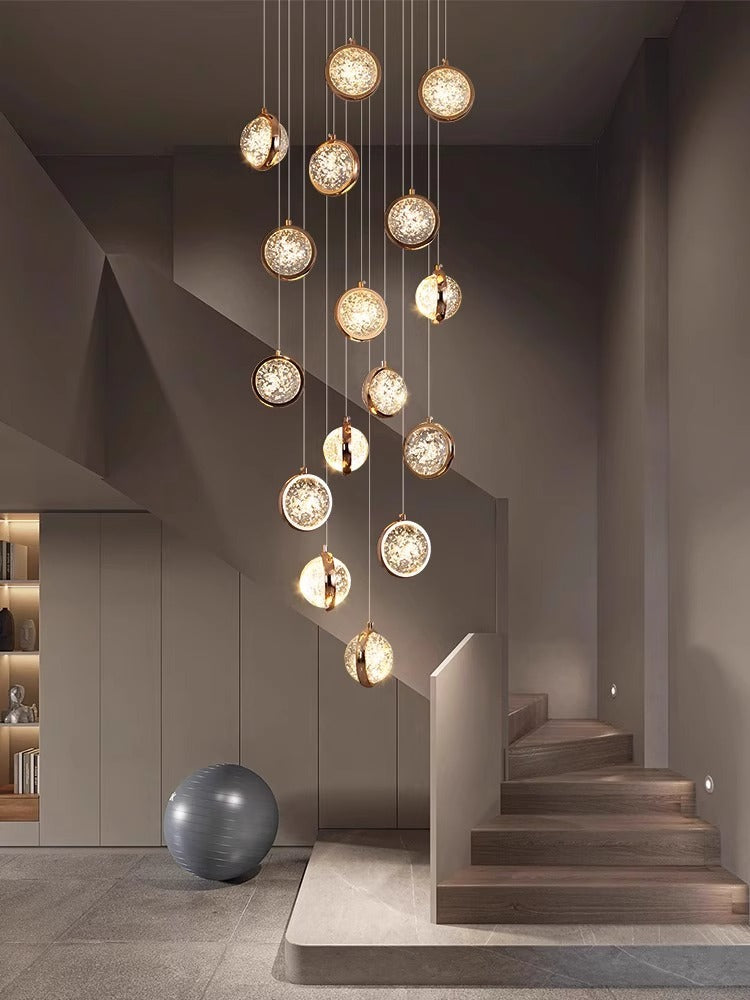 Reina Crystal Long Chandelier