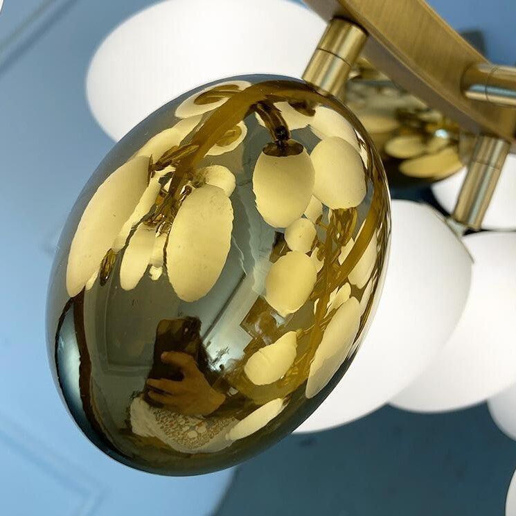 Large Branch Copper Chandelier with Grape Shape