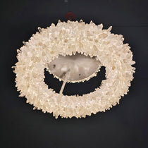 Cervine Quartz Stone Round Clear Geode Quartz Crystal Ring Chandelier