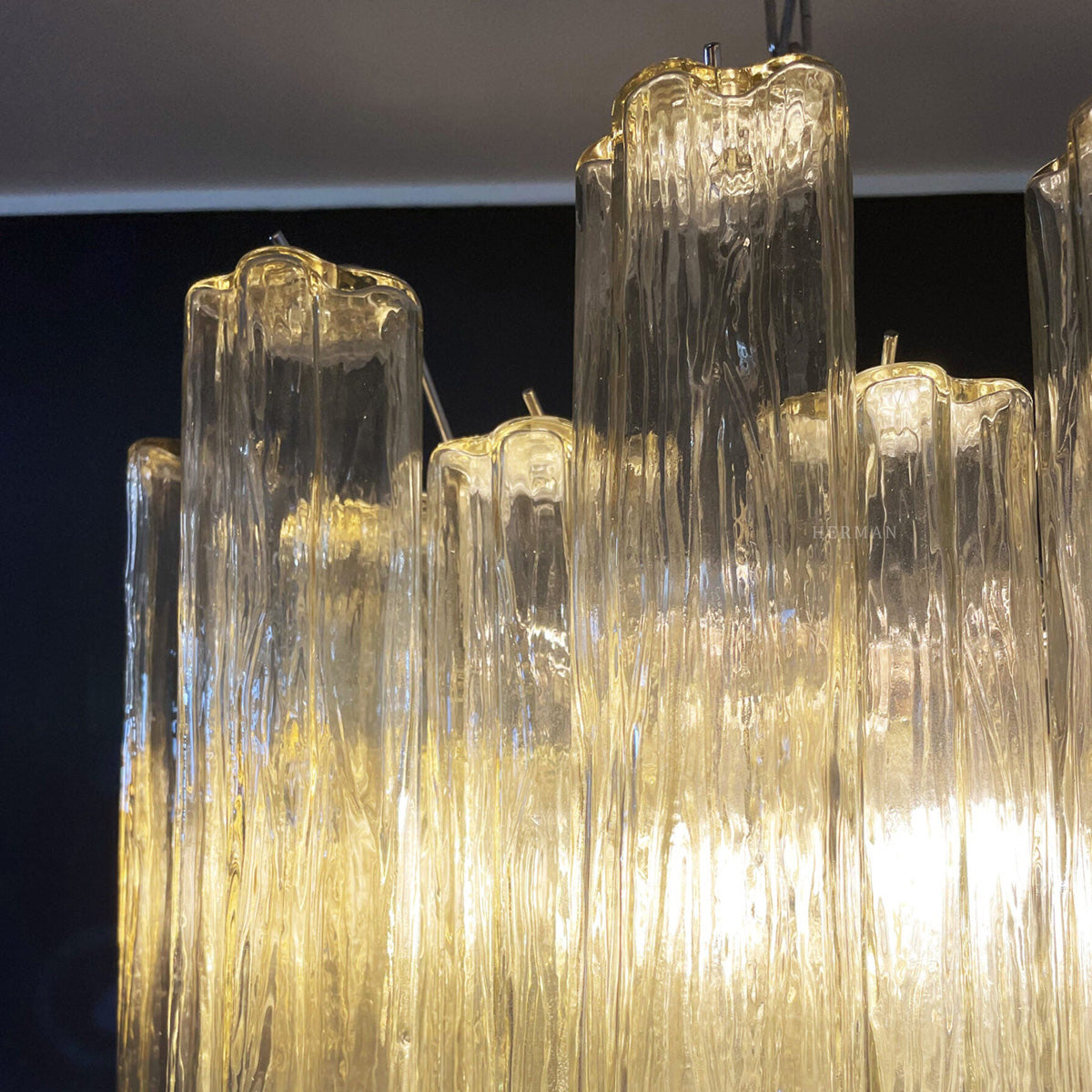 Murano Glass Yellow Chandelier – 36 Tubes