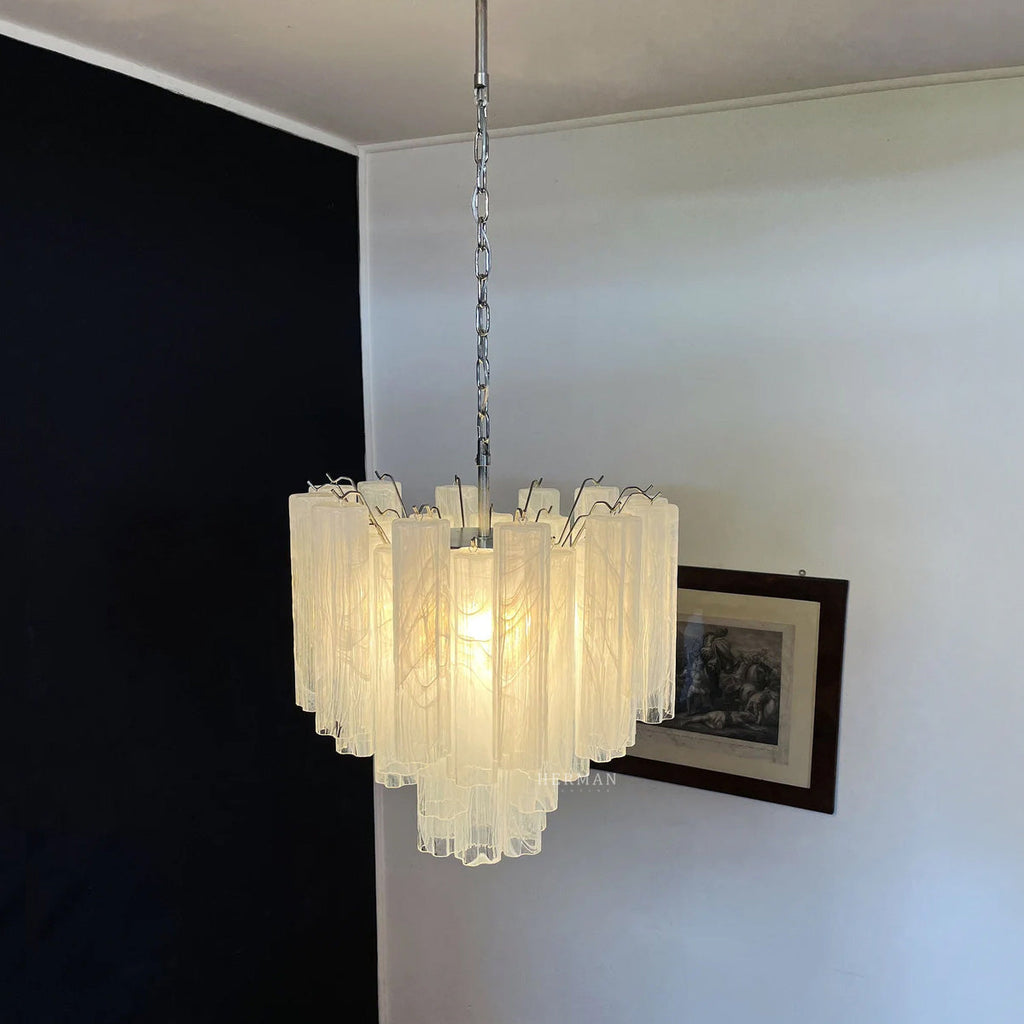 Murano Glass Alabaster White Chandelier – 36 Tubes