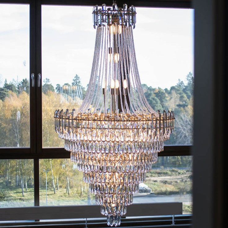 Luxury Modern Multi-tiered Crystal Chandelier for Staircase/Foyer Main image