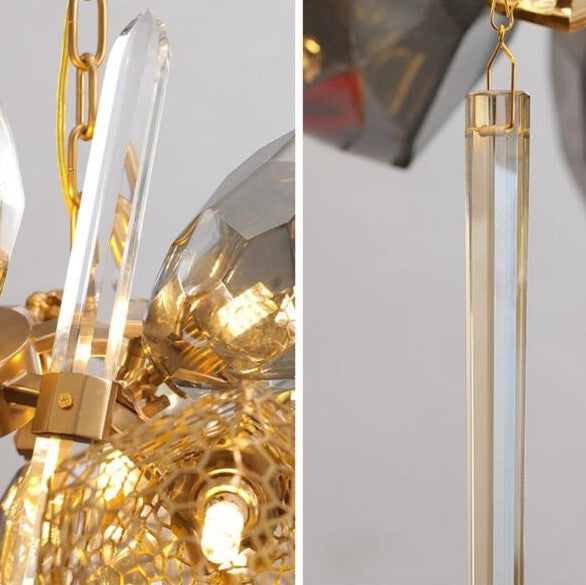Glass Chandelier Italian Light Luxury Light Fixture for Dining Room/Living Room