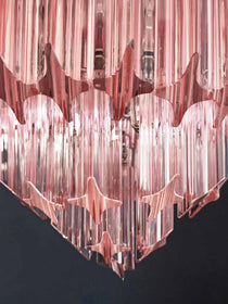 Murano Glass Chandelier – 112 prisms – Pink