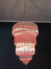 Murano Glass Chandelier – 112 prisms – Pink