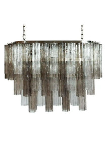 Murano Glass Chandelier – 62 Tubes – Smoked/Transparent