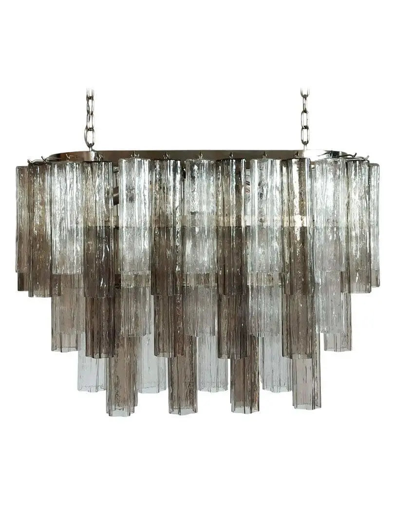 Murano Glass Chandelier – 62 Tubes – Smoked/Transparent