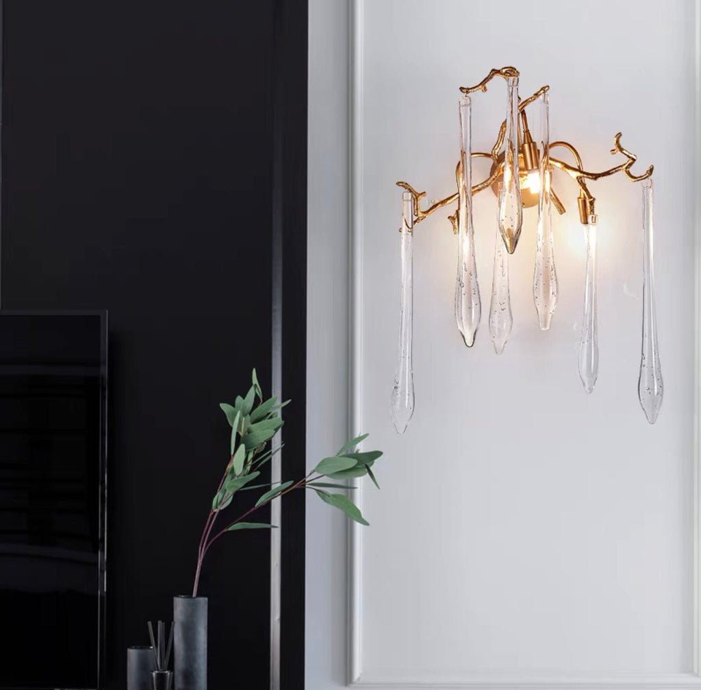 Raindrop Crystal Branches Chandelier French Style For Dining Living Room
