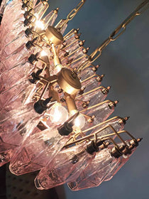 Murano Chandelier – Poliedri – 84 glasses – Pink