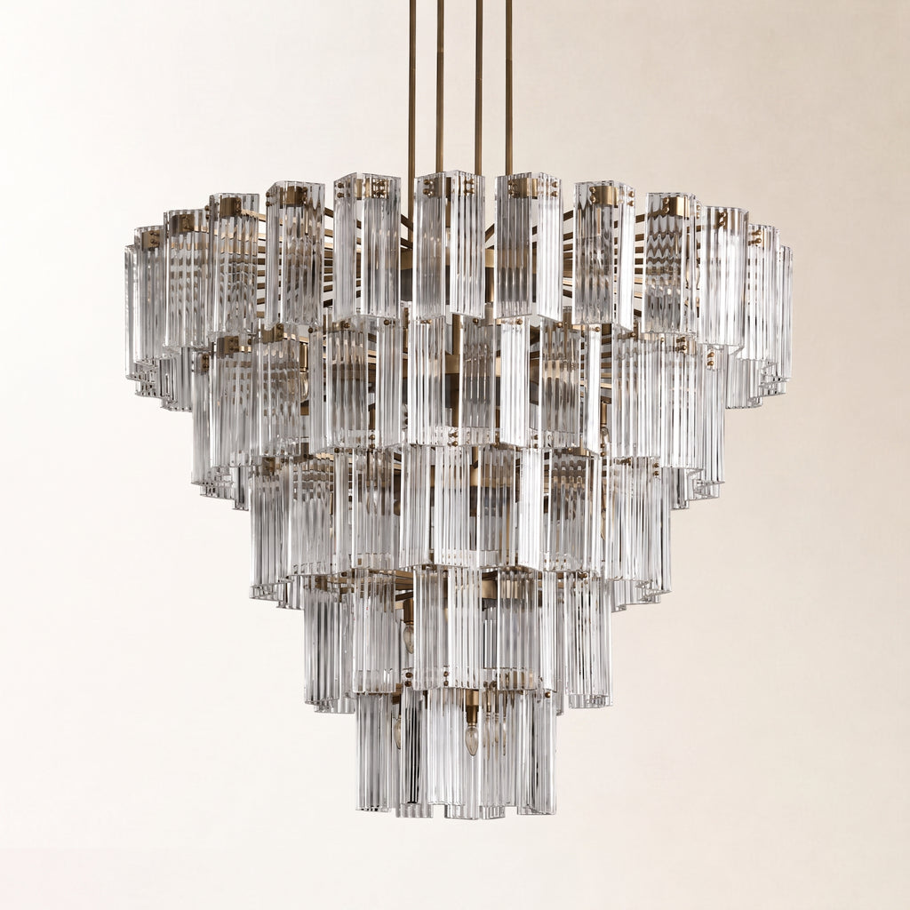 Delsie Round Glass Chandelier 38" 48" 60"