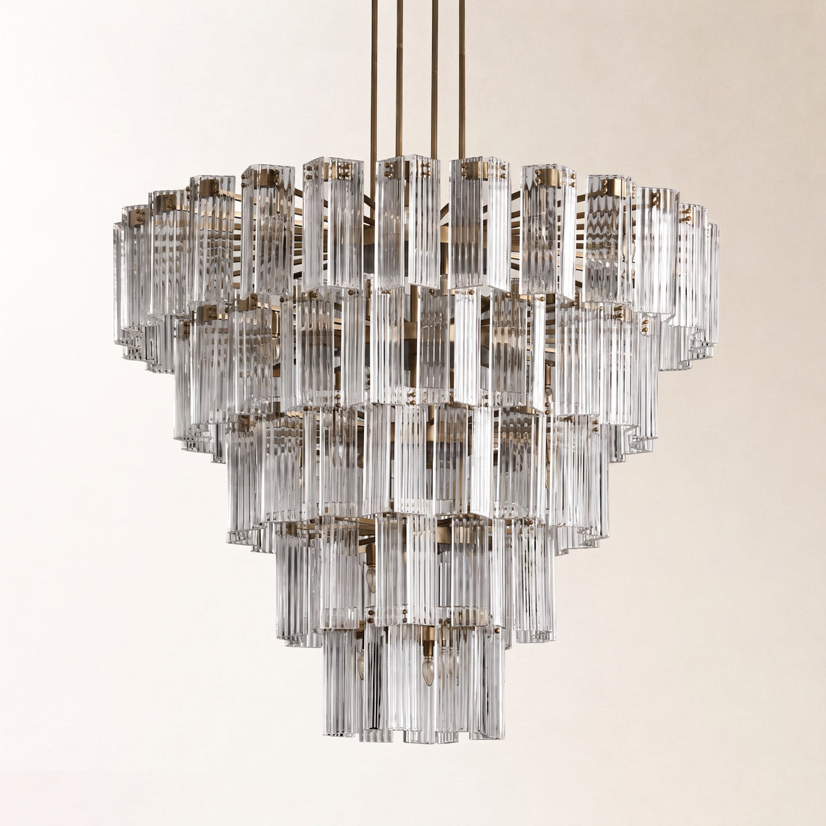 Delsie Round Glass Chandelier 38" 48" 60"