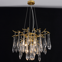 Iris Raindrop Round Branch Crystal Chandelier