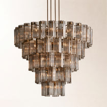 Delsie Round Glass Chandelier 38" 48" 60"