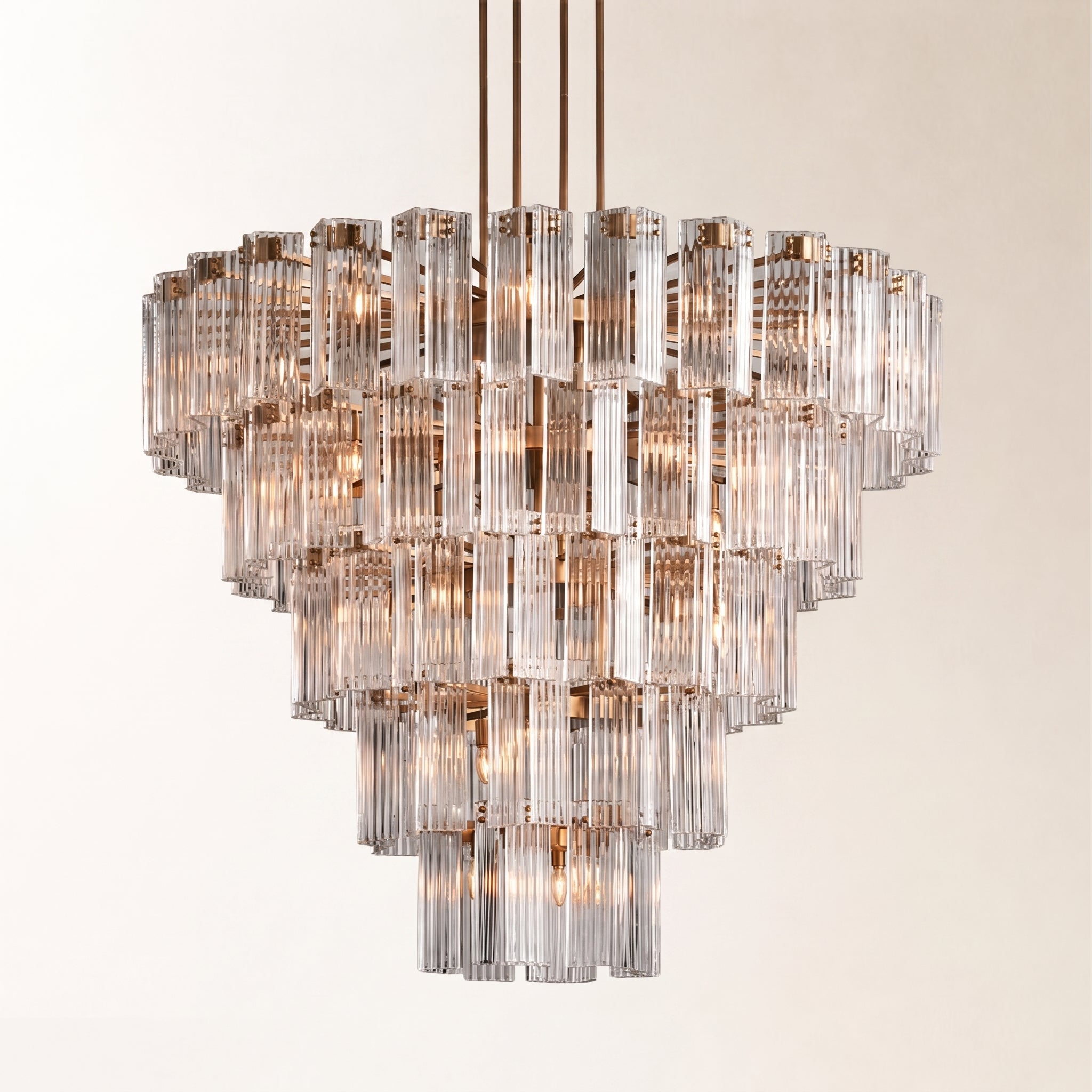 Delsie Round Glass Chandelier 38" 48" 60"