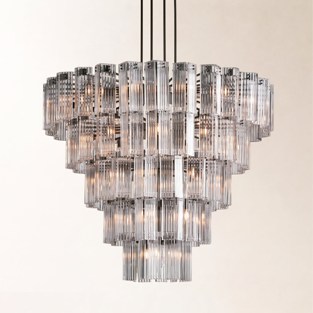 Delsie Round Glass Chandelier 38" 48" 60"