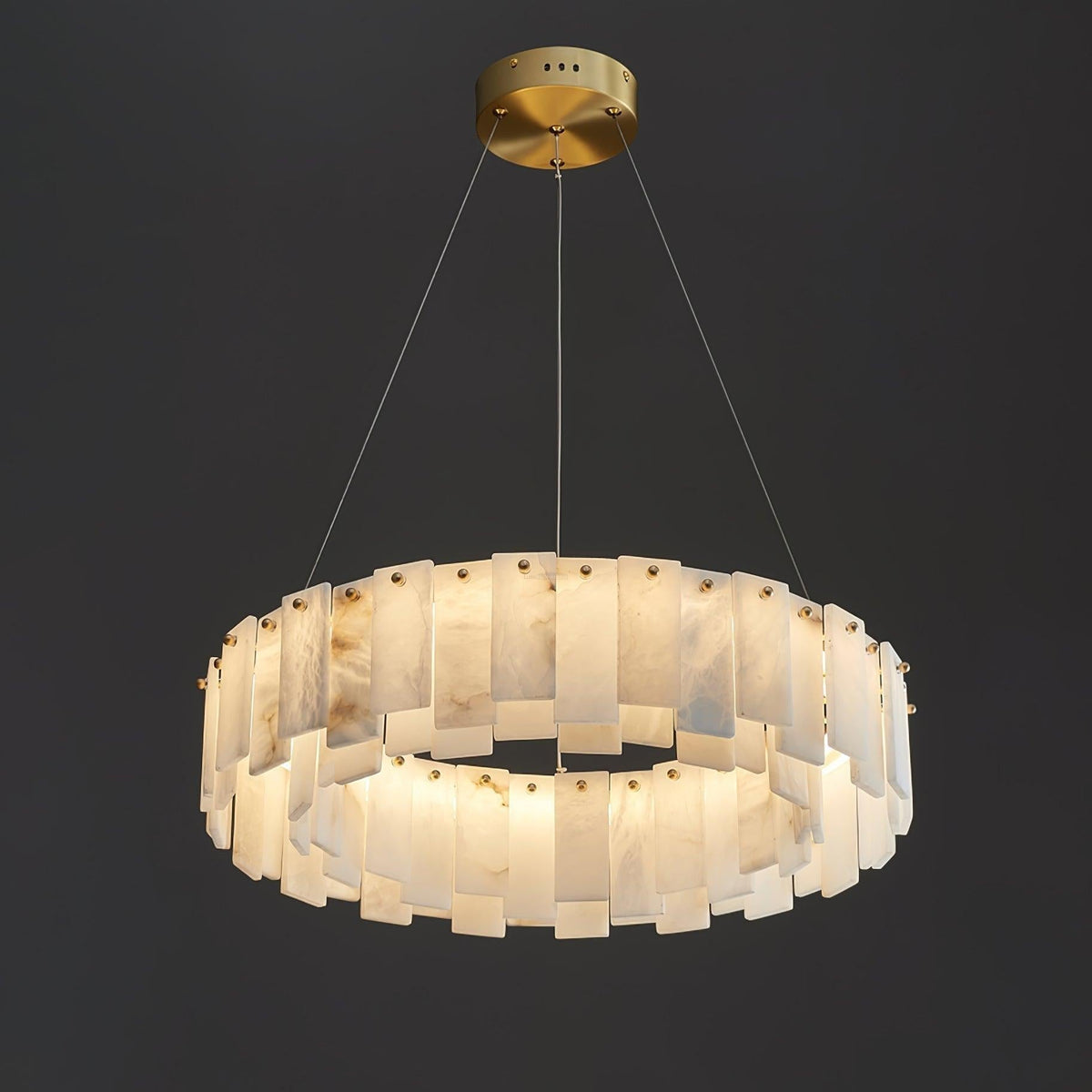 Halos Alabaster Round/Square Chandelier