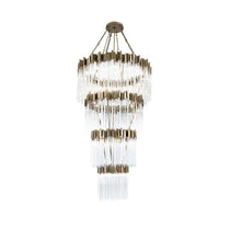 Large Elegant Multi-layers Glam Glass Chandelier for High-ceiling Staircase/Entryway/Living/meeting Room