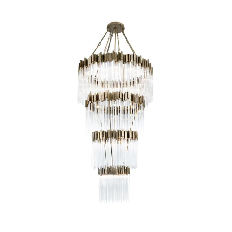 Large Elegant Multi-layers Glam Glass Chandelier for High-ceiling Staircase/Entryway/Living/meeting Room