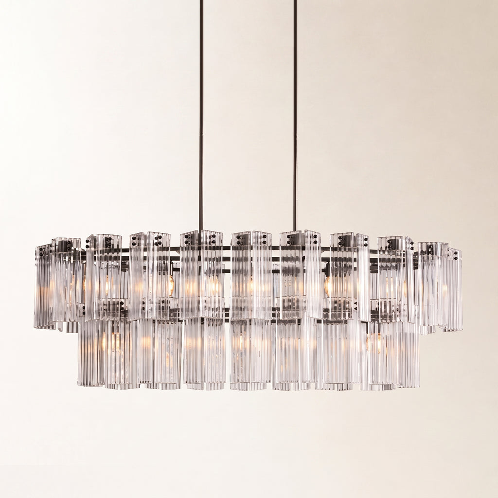 Delsie Oval Art Glass Chandelier 51" 63" 72"