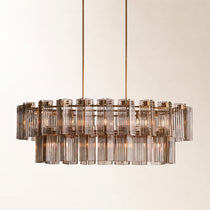 Delsie Oval Art Glass Chandelier 51" 63" 72"
