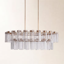 Delsie Oval Art Glass Chandelier 51" 63" 72"