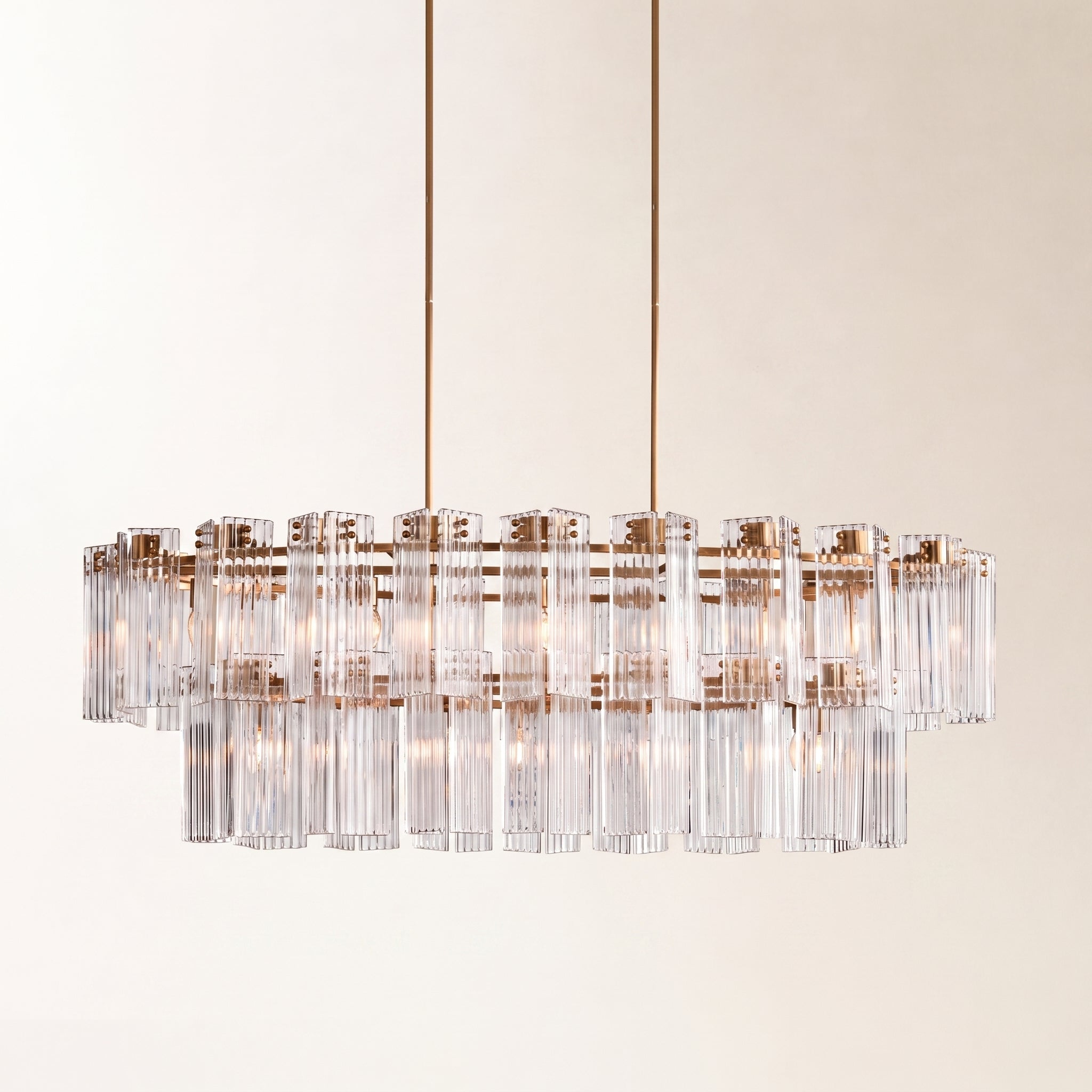 Delsie Oval Art Glass Chandelier 51" 63" 72"