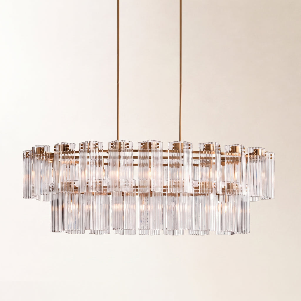 Delsie Oval Art Glass Chandelier 51" 63" 72"