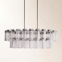 Delsie Oval Art Glass Chandelier 51" 63" 72"
